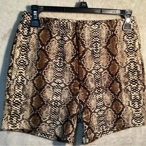 High Waist Snake Print Women's Shorts